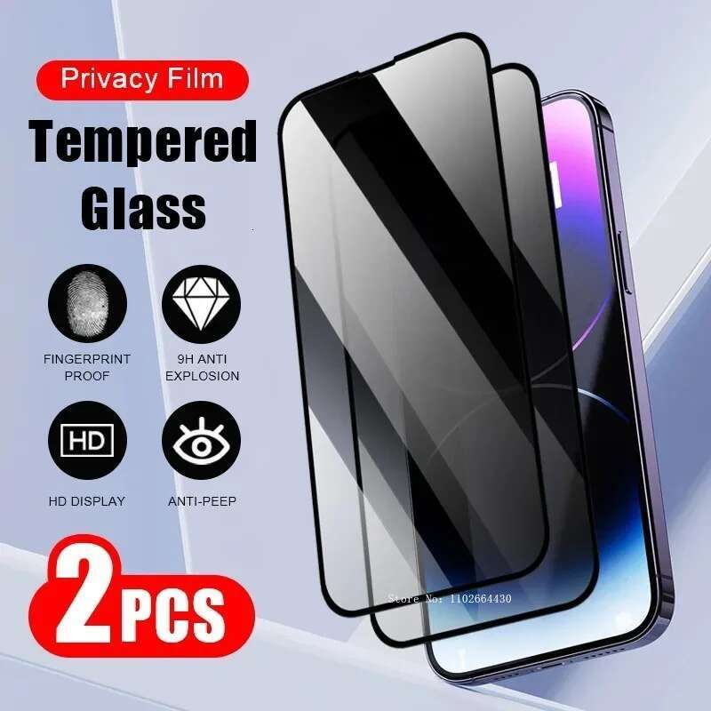 2Pcs Privacy Smartphone for Iphone Phone Screen Protector 16 15 14 Plus 13 12 Mini 11 Pro XR XS Max X Tempered Glass Film