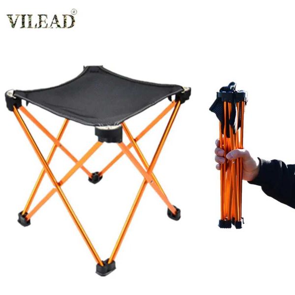 Camp Furniture Vilead Ultralight Chair Aluminum Fishing Foldable Portable Durable Camping Gear Hiking Outdoor Picnic Tools Travel H241121