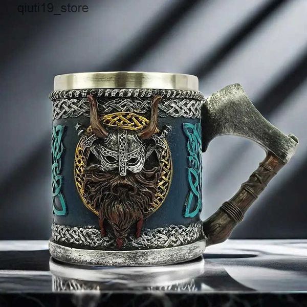 Mugs 450ml Drinking Gothic Coffee Cup Viking Style Beer Mug Bar Drinking Coffee Cup large barrel beer mug Gothic Beer Mug Tea Mug J241204