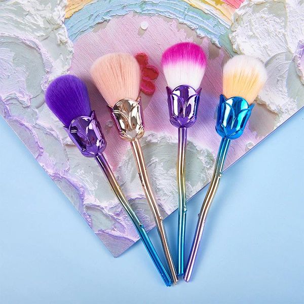Nail Brushes 1PC Rose Dust Brush For Manicure wer Round Small Gel Polish Cleaning Art Accessories Tools