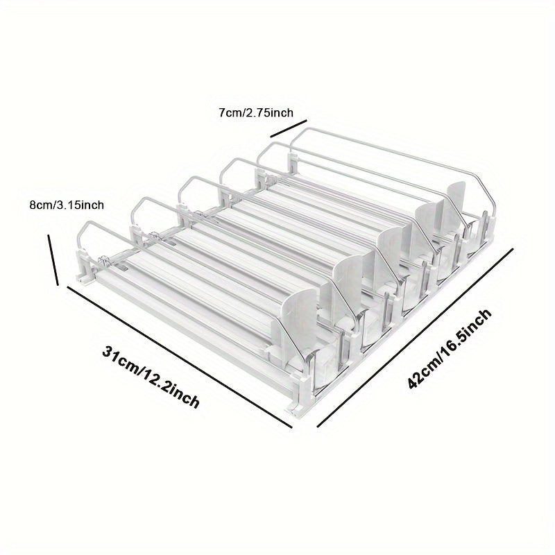 TEMU Adjustable Beverage For Fridge, Refrigerator Soda Can Organizer, Pop Bottle Storage For Pantry, Kitchen, Space-saving, Easy-