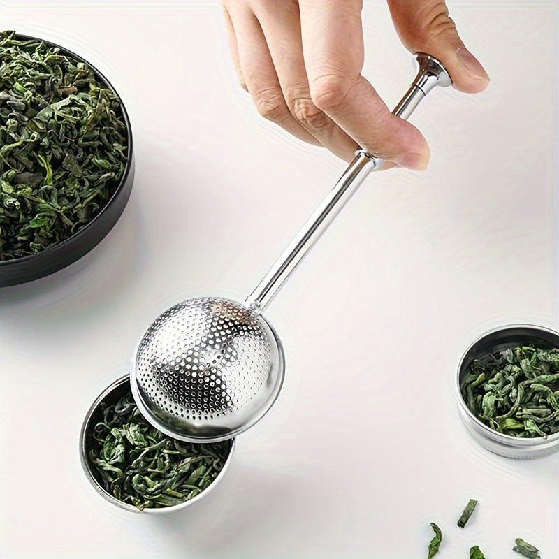 TEMU Stainless Steel Tea Infuser, Adjustable Tea Ball, Creative Tea Accessories, Baking Powder Sifter, For Coffee, Tea, And Espresso, Kitchen And