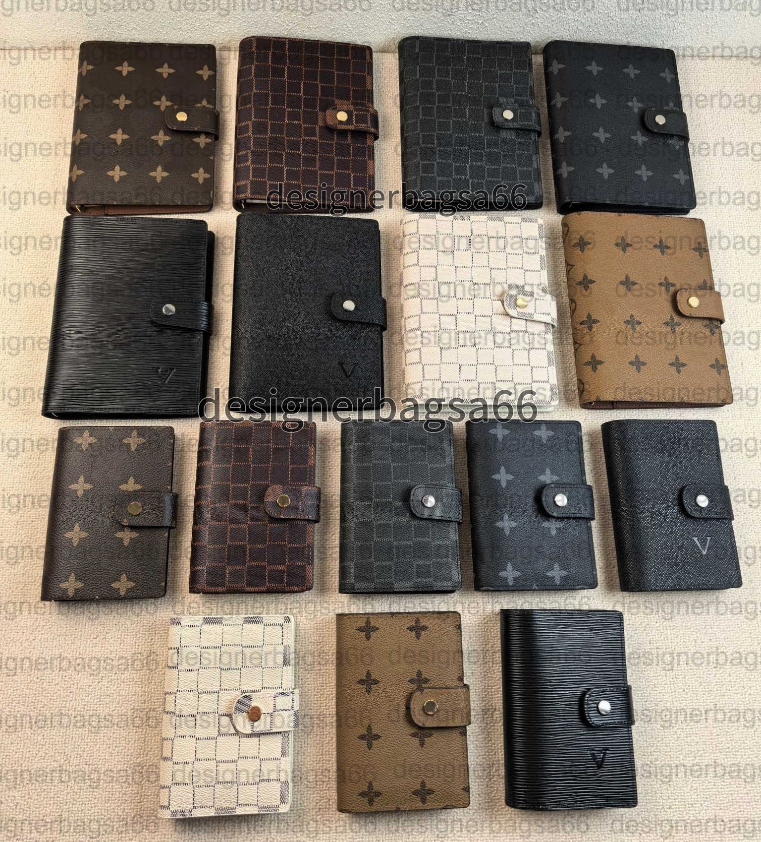 TOP Quality Agenda Holder Case Planner With Box Large Small Waterproof Ring Notebook Cover Work Meeting Note Calendar Luxury Designer Wallet Credit