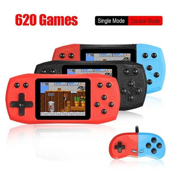 Retro video game console with built-in 620 classic games portable handheld game console rechargeable console AV output Y241115