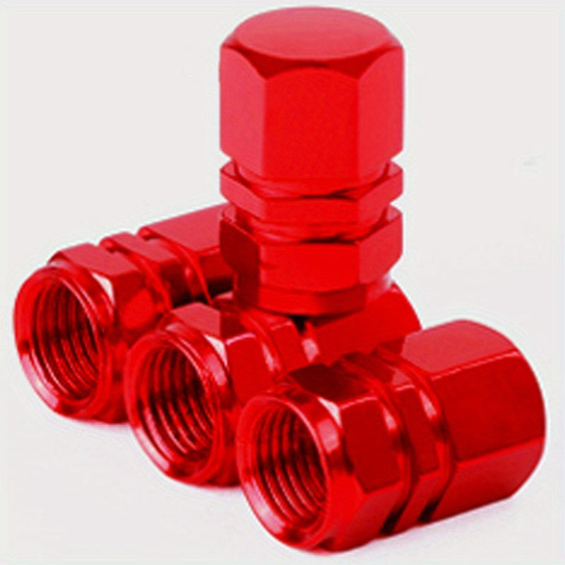 TEMU Universal Aluminum Alloy Tire Valve Stem Caps - 4 Pack, Airtight Seal, Dust Proof Wheel Set, Vehicle Tire Accessory - Fits Models