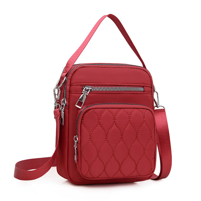 S223M Women&#039;s bag new embroidered thread handbag large capacity rhombus shoulder bag women&#039;s casual waterproof crossbody bag