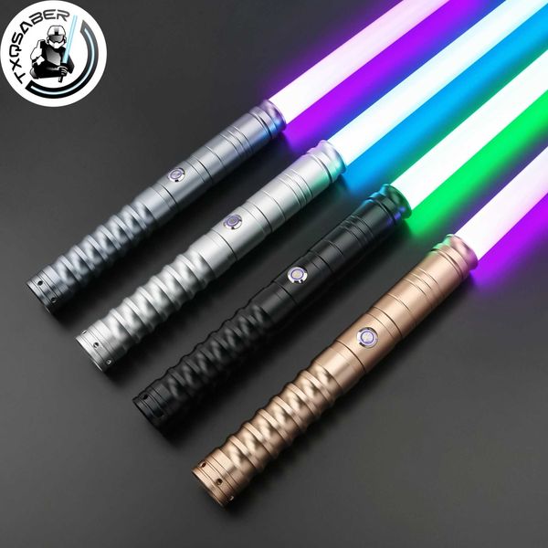 TXQSABER Lightsaber RGB FOC Blaster Smooth Swinging Metal Hilt Laser Sabre 12 Color Change Childrens Light Sword Boys and Girls Toy W241218