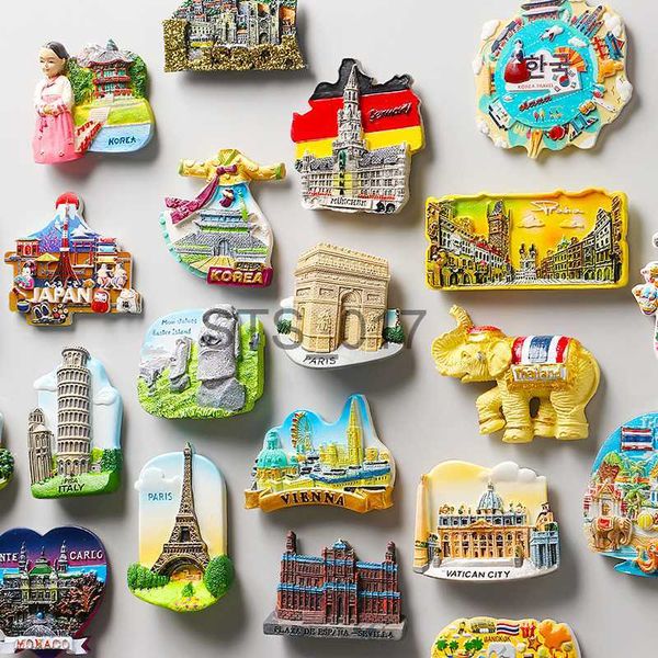 Fridge Magnets World Travel Refrigerator Magnets Italy France Japan Foreign Tourist Souvenirs Magnetic Stickers Home Furnishing x0731