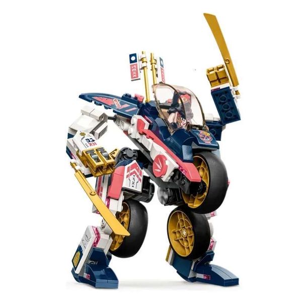 2024 In Stock Transforming Mech Bike Racer Compatible 71792 Model Building Bloc Children&#039;s Toys As Christmas Birthday Gifts