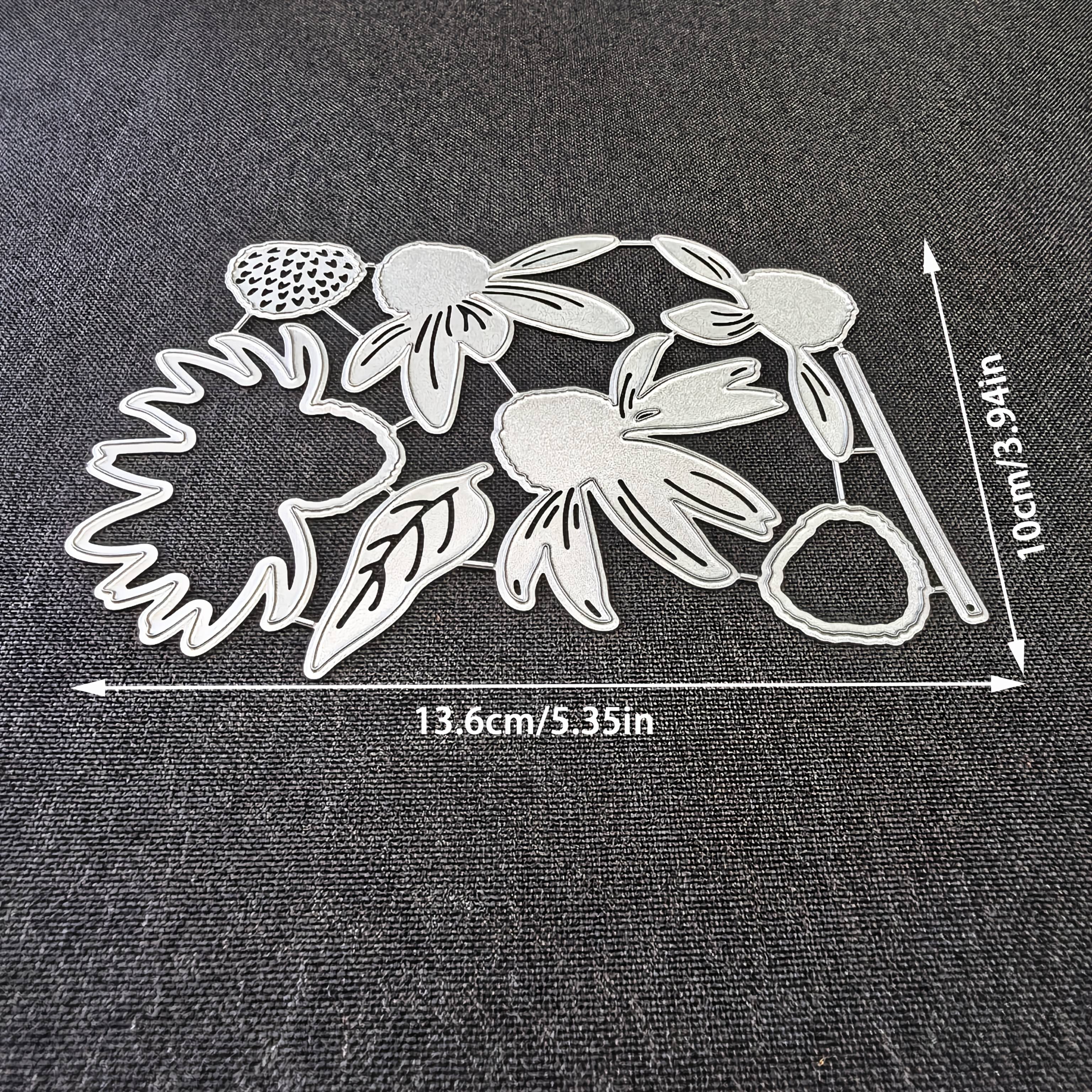 TEMU 1pc Flowers Metal Cutting Dies, Diy Scrapbooking Embossing Stencil, Handmade Greeting Card Making Metal Die Cuts, Gift Card Making Tools