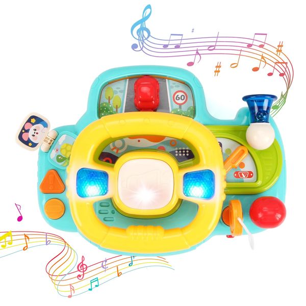 Baby Electric Direching para assentos de carro e simulação de carrinho de carrinho Driving Toys Vocal Toys Educational Toys por 0-36 meses c