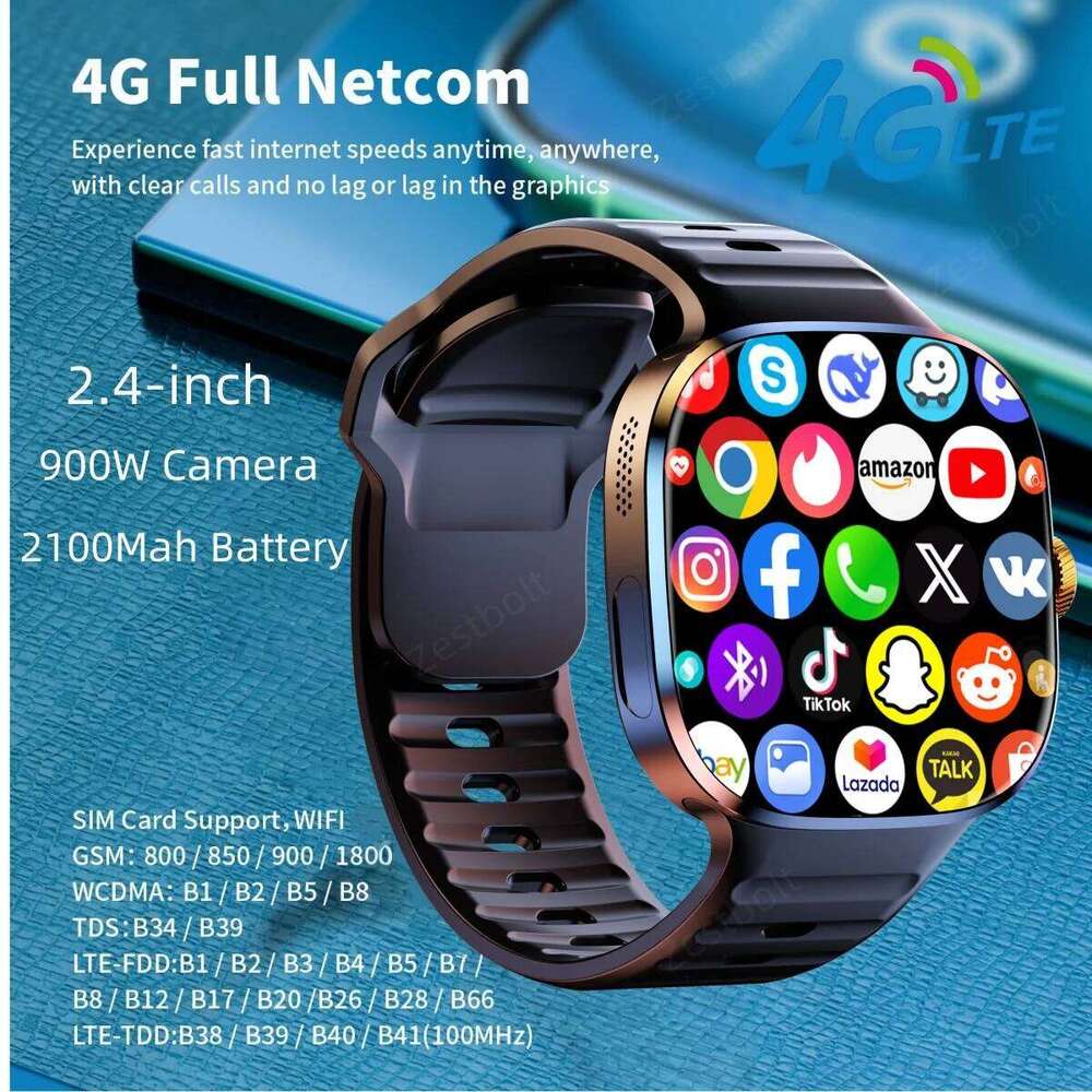 5G Celluler Version Smartwatch M99 Android Smart Watch With 190Â° Rotary Camera NFC Compass IP67 Waterproof Google Play Store