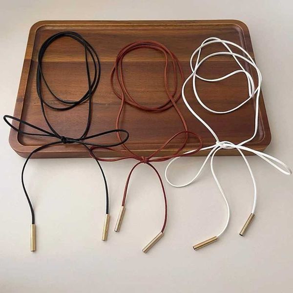 2pcs Fashion Long Rope Necklace Elegant Collar Choker Necklace Suede Bowknot Neck Tie Chain Jewelry for Women GirlsX240918