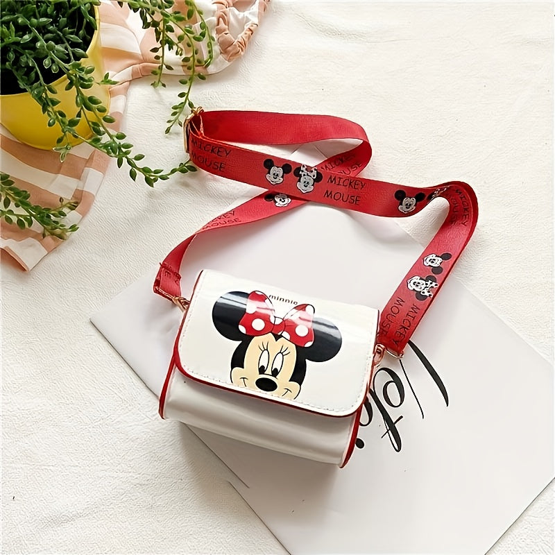 TEMU 1pc Mouse Crossbody Backpack - , Glossy With Red Polka Dot Bow & Black Zipper, Durable For Travel, , Daily Use