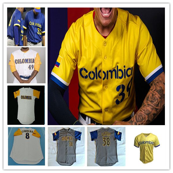 2023 Team Colombia Baseball Jersey Oscar Mercado Julio Teheran Gio Urshela Donovan Solano Pedro Garcia Rio Gomez Jorge Alfaro Nabil Crismatt