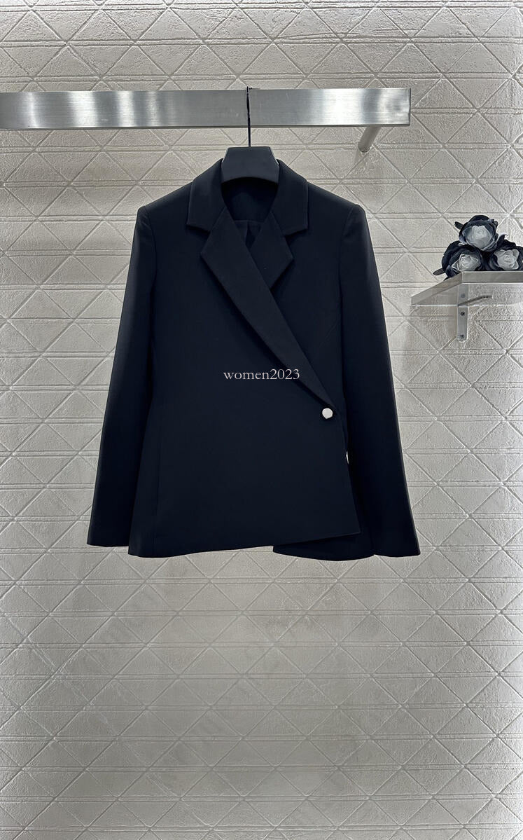 Women coat designer cotton jacket brand lapel jacket fashion logo design long sleeve travel vacation loose coats woman casual cotton fabric jacket S