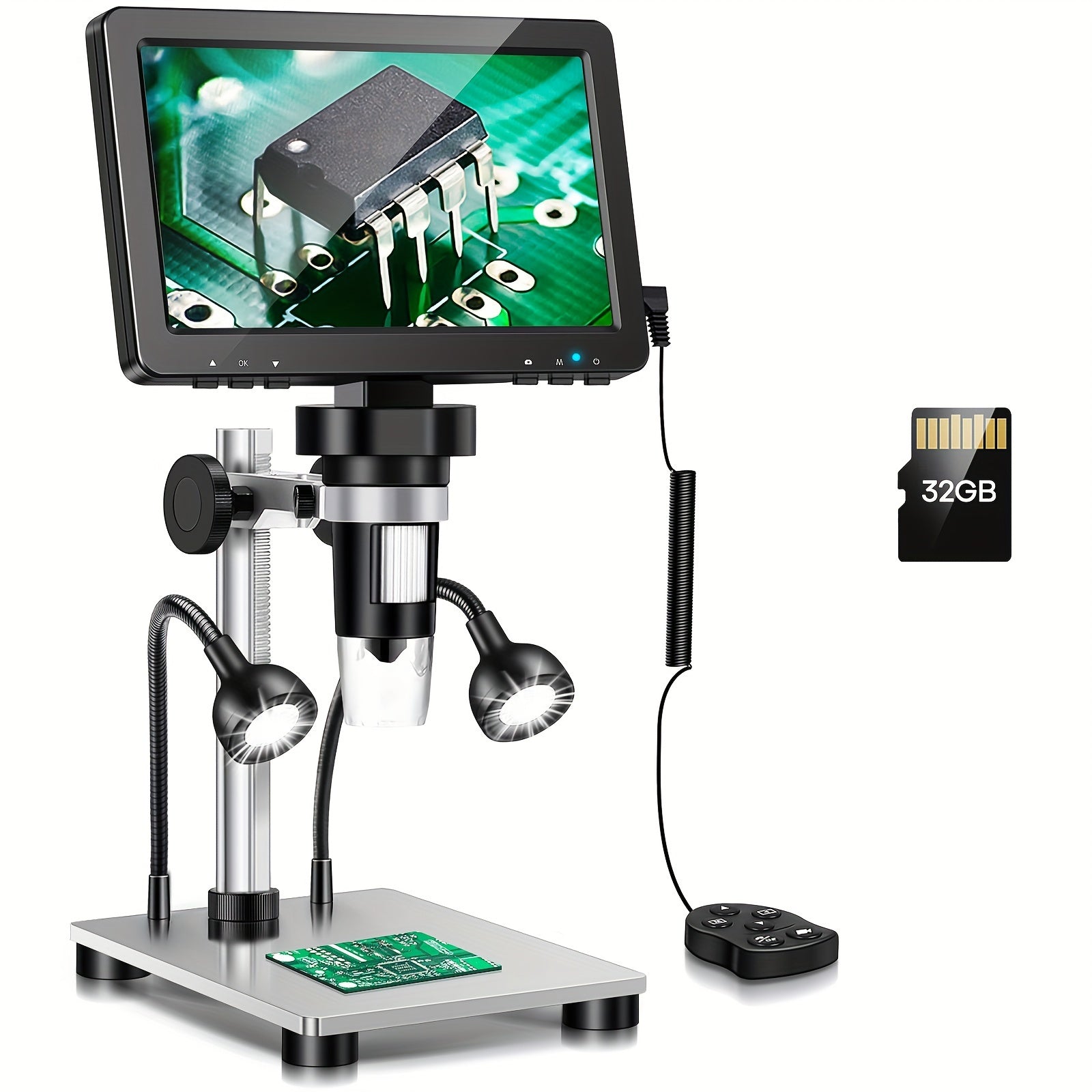 TEMU 7-inch Hd Digital Microscope With 1200x Magnification - Electronics Repair & Photography