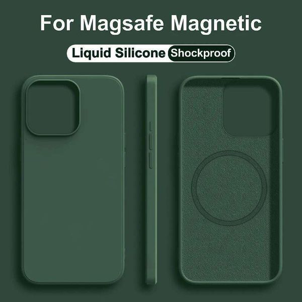 Magnetic Anti Drop Design Phone Case For Iphone 15 14 13 12 11 Pro Max Plus Suitable For Magsafe Wireless Charging Protective Case Liquid Si