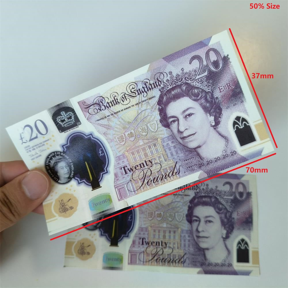 3A Realistic Paper Fake Money UK Party Supplies Prop Money Pounds Banknote 5 10 20 50 Euros Dollar Money Toy Bar Copy Currency Movie Money Faux-bill
