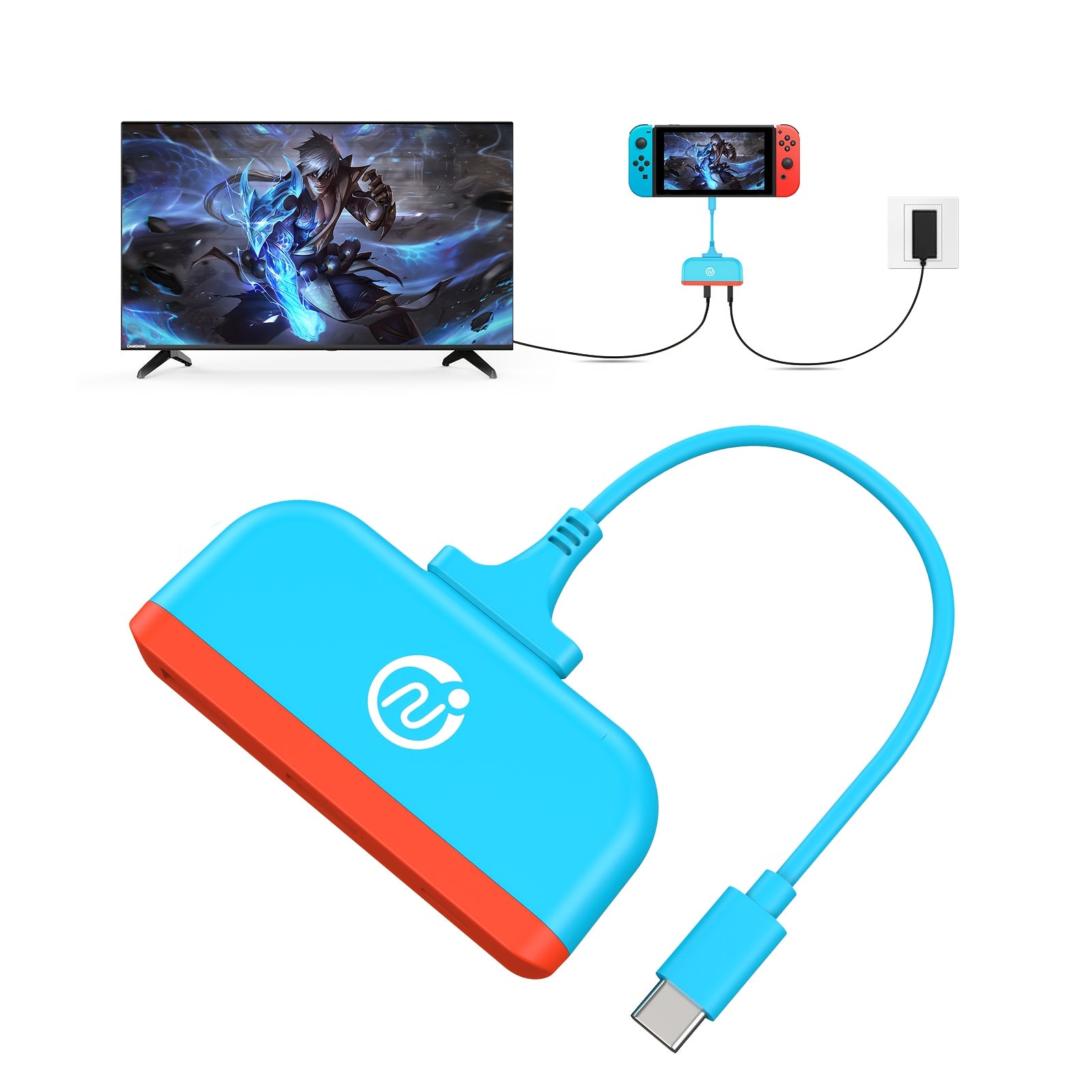 TEMU For Switch Dock For Switch Docking Station For Tv, Type C To 4k Hdtv Adapter, Portable Travel Pd Charging Dock For Switch-switcholed--for