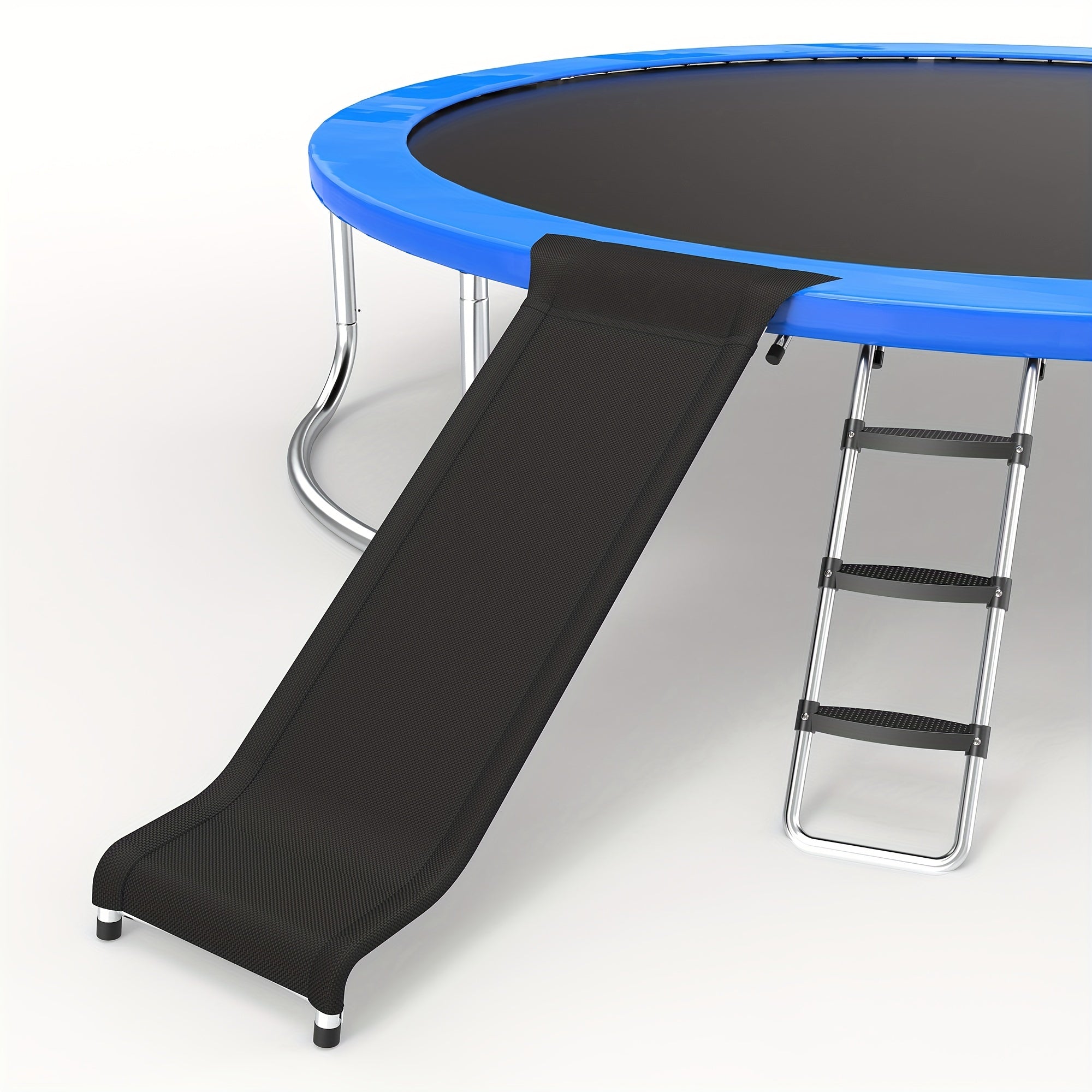 TEMU Ergonomic Trampoline Slide With Buffer Region, 3 Steps Wide Step Slide Ladder For Trampoline, Trampoline Accessories Slide And Ladder For Kids