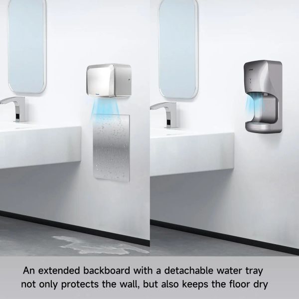 AIKE Automatic Hands Dryer with Drip Tray Wall Mounted High Speed Drying Machine 10-15s Quick Dry Hands Model AK2632 1400-1650W