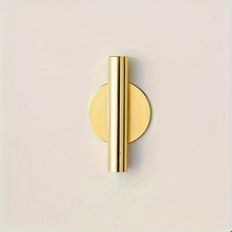 TEMU Golden -inspired Wall Vase - No-drill, Stainless Steel Floral Holder For Living Room Decor