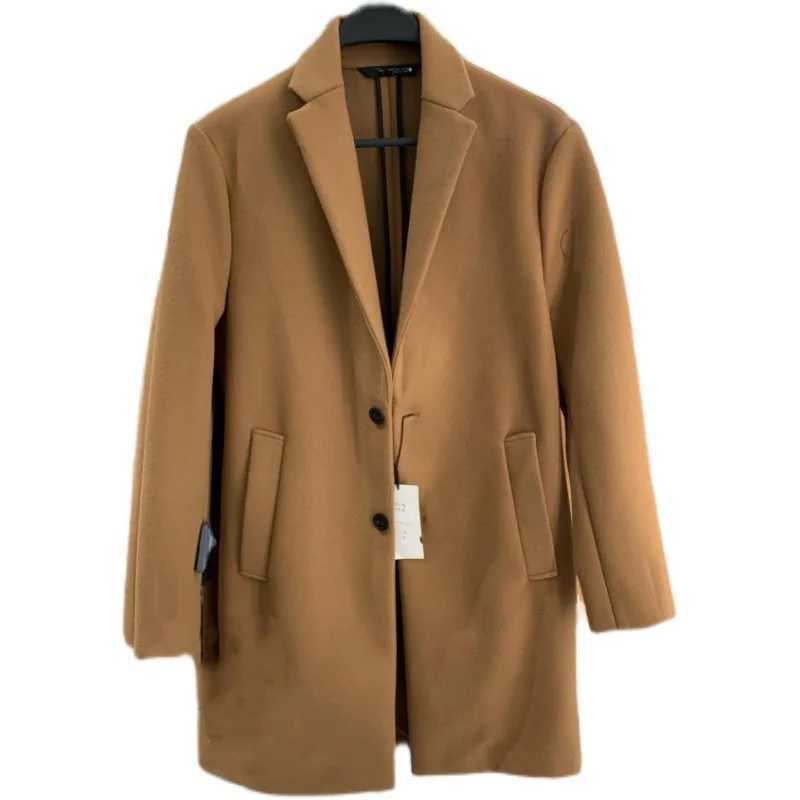 Womens jacket 2022 spring new simple single breasted collar comfortable version fabric wool jacket ZZ688W240712