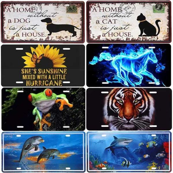 15*30cm Cat Animal Vintage Tin Signs Dog Metal Painting Car Plates Wall Decor Best Mom Poster Retro Plaque Home Decor A225B240710