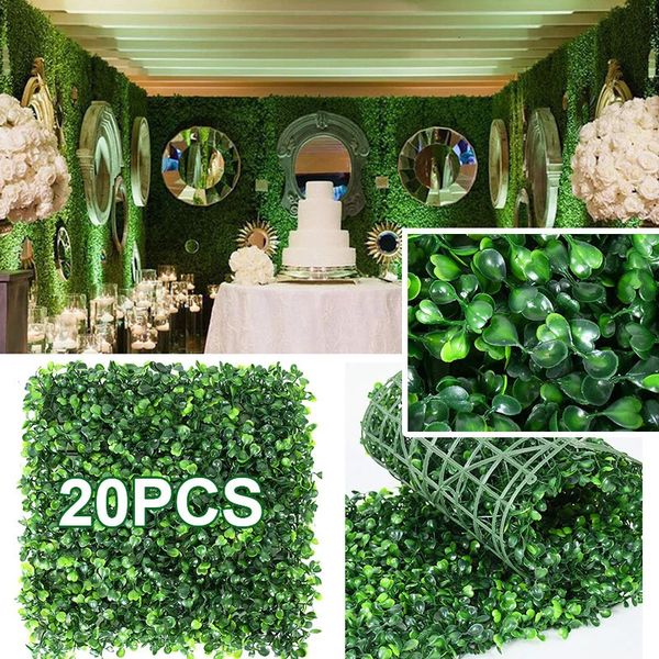 Christmas Decorations 61020pcs Artificial Plants Grass Wall Backdrop Flowers Wedding Boxwood Hedge Panels for Indoor Outdoor Home Garden Dec