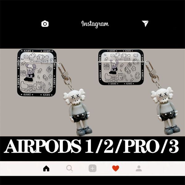 ddmygifts Sesame Doll Pendant Suitable for Pro1-2-3 Generation Bluetooth Wireless Earphone Cover Cartoon Soft Shell A