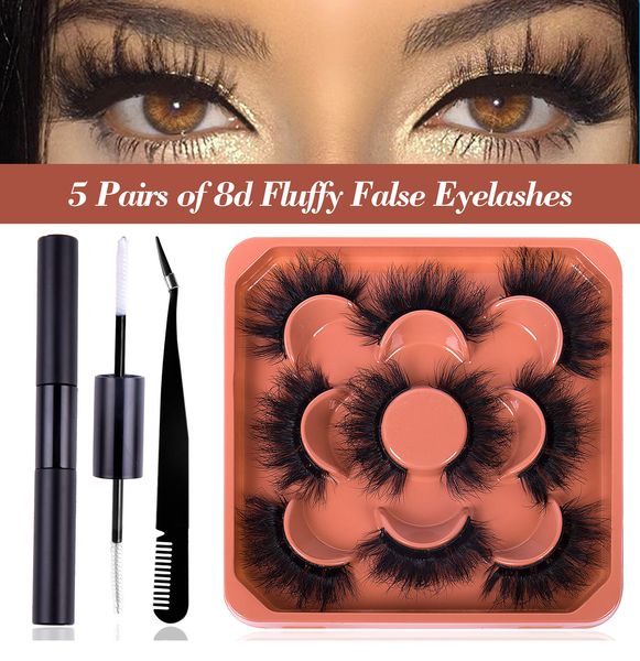 Thick Curly Mink Fake Eyelashes Messy Crisscross Handmade Reusable Multilayer 3D False Lashes Fluffy full Strip Eyelash Extensions Beauty Su