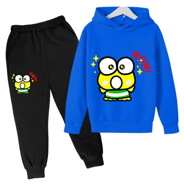 2024 New keroppi Hoodie Kids Sets Spring autumn Baby Boy Clothes Girls Clothing Sweatshirt Sportswear Children&#039;s Clothing Suit