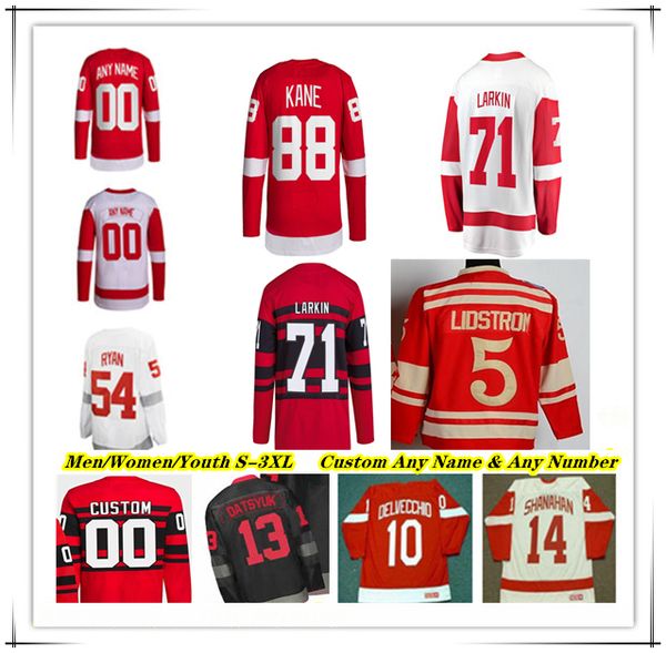 Detroit Hockey Jersey Dylan Larkin Patrick Kane Alex DeBrincat Lucas Raymond Moritz Seider Daniel Sprong Shayne Gostisbehere J.T. Compher Ja