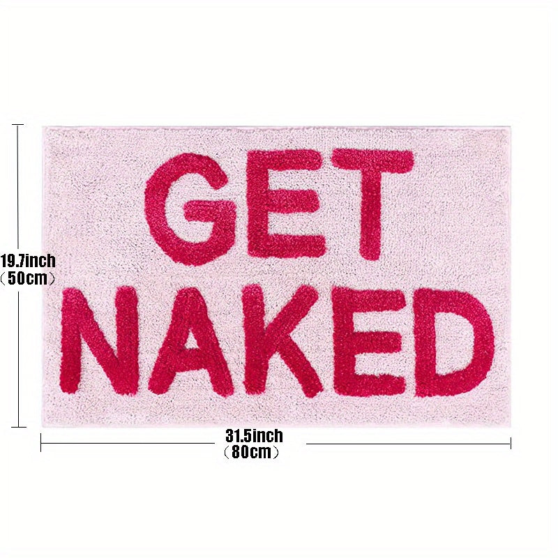 TEMU Get Naked Bath Mat Cute Bathroom Rugs Non Slip Microfiber Bath Rugs Funny Bathroom Decor For Apartment Pink Bath Mat For Bathtub, Mat, Marble