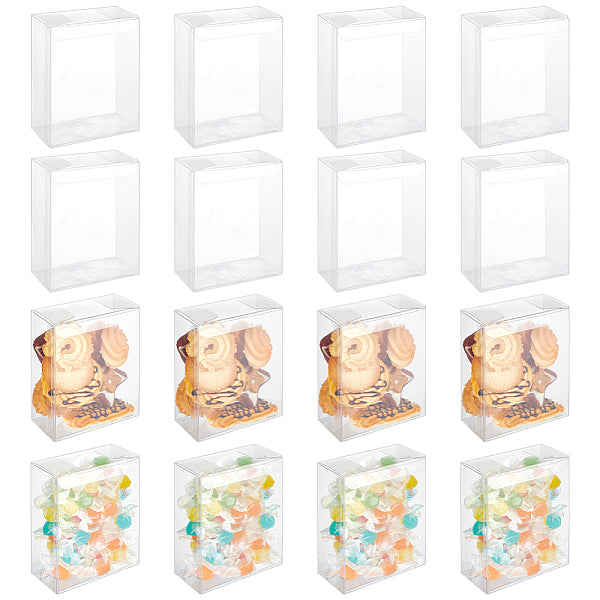72Pcs Transparent PVC Box Candy Treat Gift Box