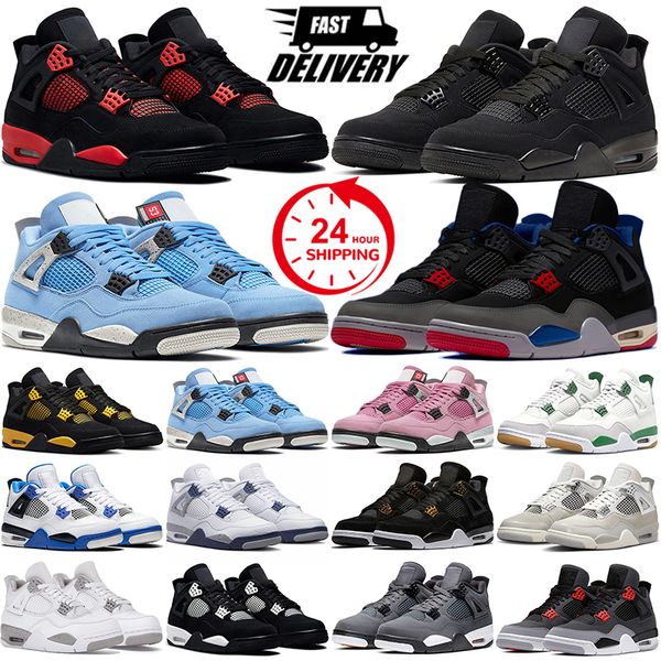 Free Shipping 4 basketball shoes designer sneakers Military Black Cat Cement Grey Red Thunder Pink Panda Pine Green Women Men Jumpmaan 4s ou
