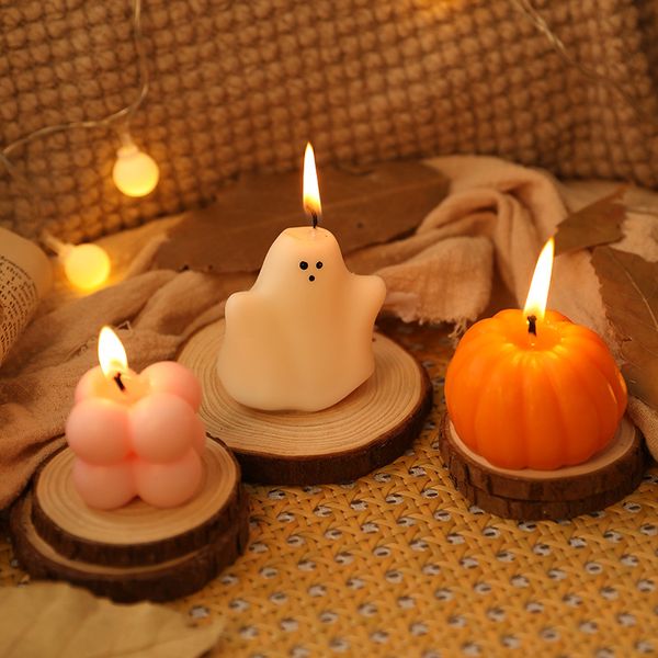 Pumpkin Scented Ghost Home Fragrancespines Candles With Box For Halloween Christmas Gift Kitchen Table Decor Wax Wholesalers
