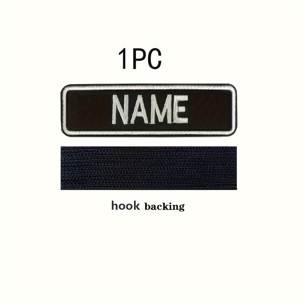 TEMU 1pc Custom Embroidered Name Patch, 3x1 Inch, Personalized Tag For Clothing And Backpacks, Polyester Material