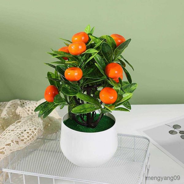 Planters Pots Bunga tiruan Bonsai buah bunga buah persik Bonsai tanaman pot untuk tamu R230807