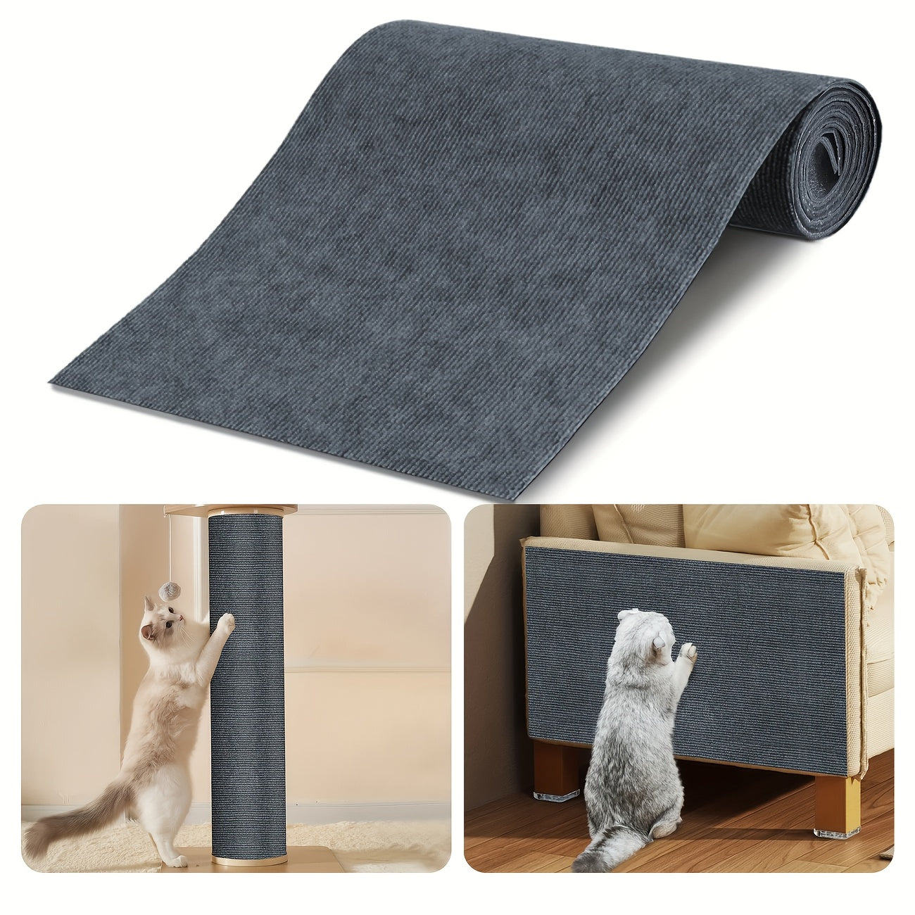 TEMU Self Adhesive Anti Scratch Felt Pad, Cat Scratch Board, Cat Scratch Pad Multifunctional Wall Sticker Suitable For Walls And Furniture, Very