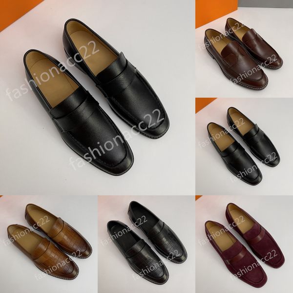 Dress Shoes designer shoes women shoes men Women loafers 100% Real leather collapsible footwear Printed Metal Round toe Loafers Mules classi
