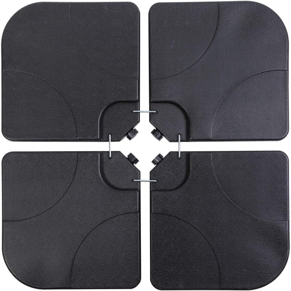 TEMU 4pcs Heavy-duty 176lb Capacity Square Water-sand-filled Cantilever Offset Patio Market Seats With System - Sturdy Black Outdoor Furniture For