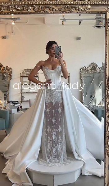 Gorgeous 2025 Princess Wedding Dresses With Overskirt Boning Corset Lace-up Garden Church Bridal Gowns vestidos novias boda