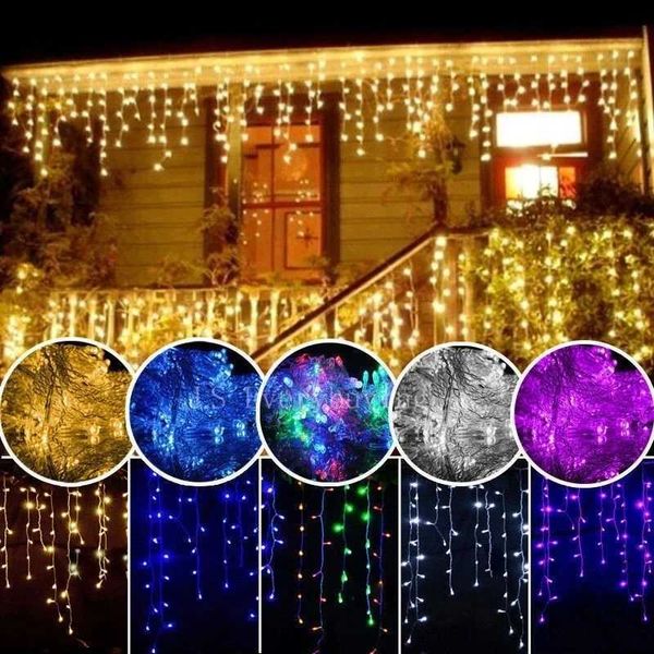 Outdoor decoration 5m Droop 0.4-0.6m curtain ice LED string light 220V 110V garden Christmas Luminaria garden decoration light X241114