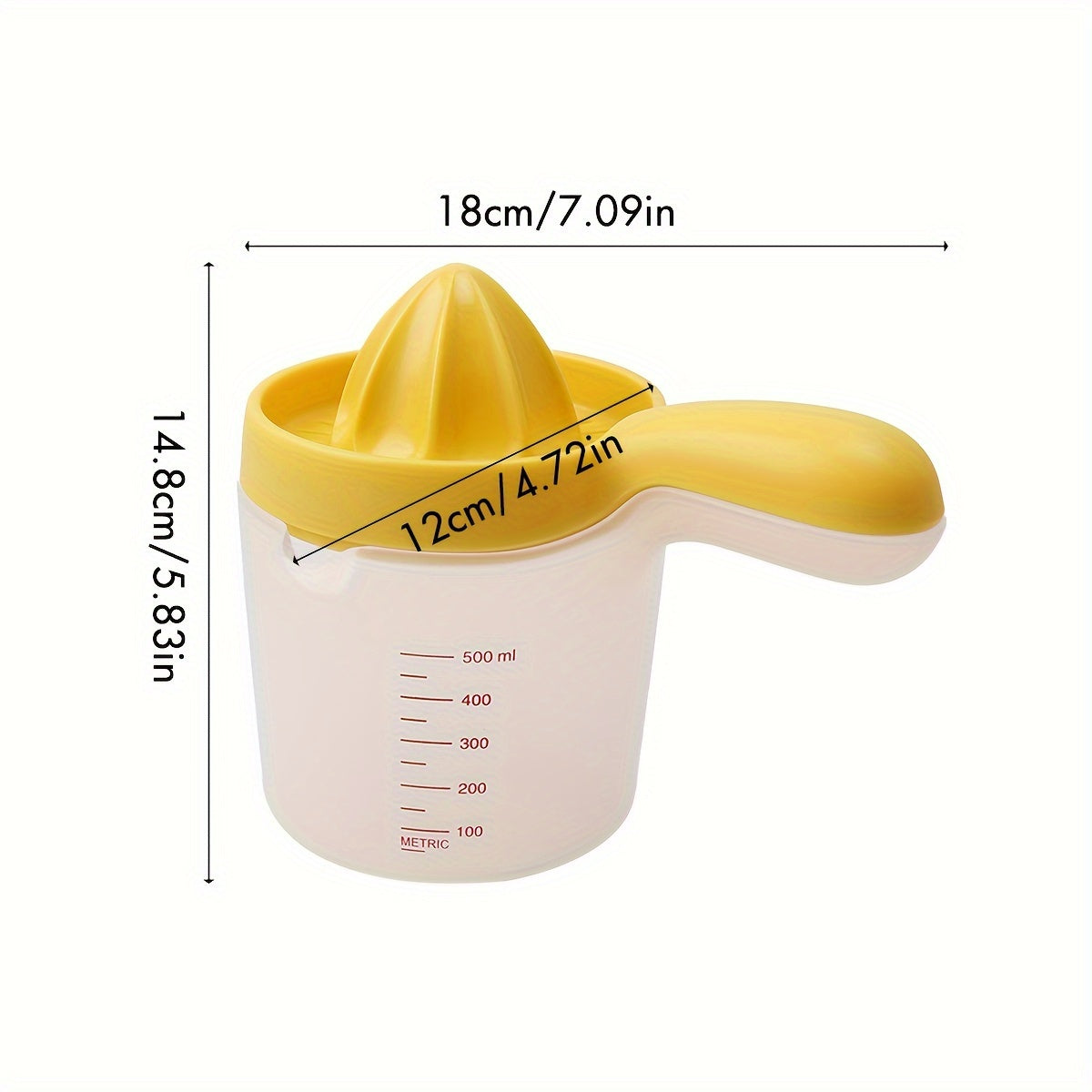 TEMU 1pc Multi-functional Manual Citrus Juicer - Durable , Easy-to-use Lemon Squeezer With Measurements, Kitchen Gadget For Fresh Juice Extraction
