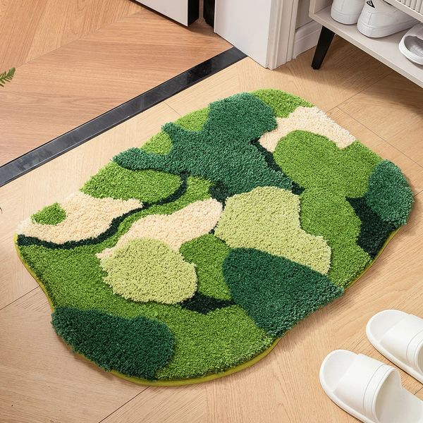 Thicken Moss Tufted Doormat Forest Aesthetics Kitchen Carpet Anti Slip Bath Mat Home Decor Entrance-Hallway Room Rug Customized 250106