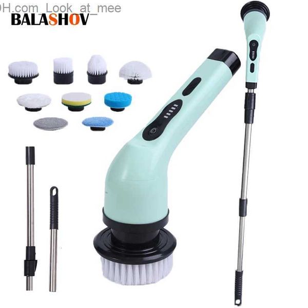 Brush Brushes Spin 9-In-1 Scrubber Electric Tools Parlour Kitchen Bathroom Cleaning Gadgets Q231220