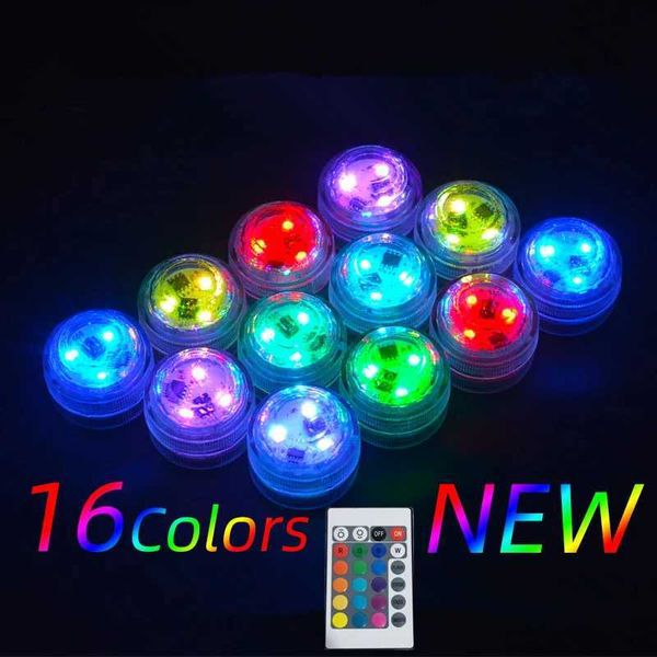 IP68 Waterproof Multi Color Submersible LED Lights Underwater Night Lamp Tea Light Vase Bowl Party Wedding Christmas DecorationLX241026