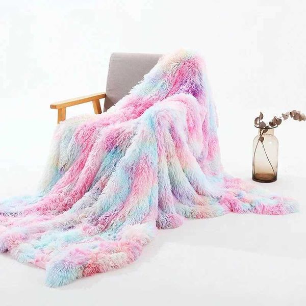 Shaggy Throw Blanket Soft Long Plush Bed Cover Blanket Fluffy Faux Fur Bedspread Blankets for Beds Couch SofaM240807